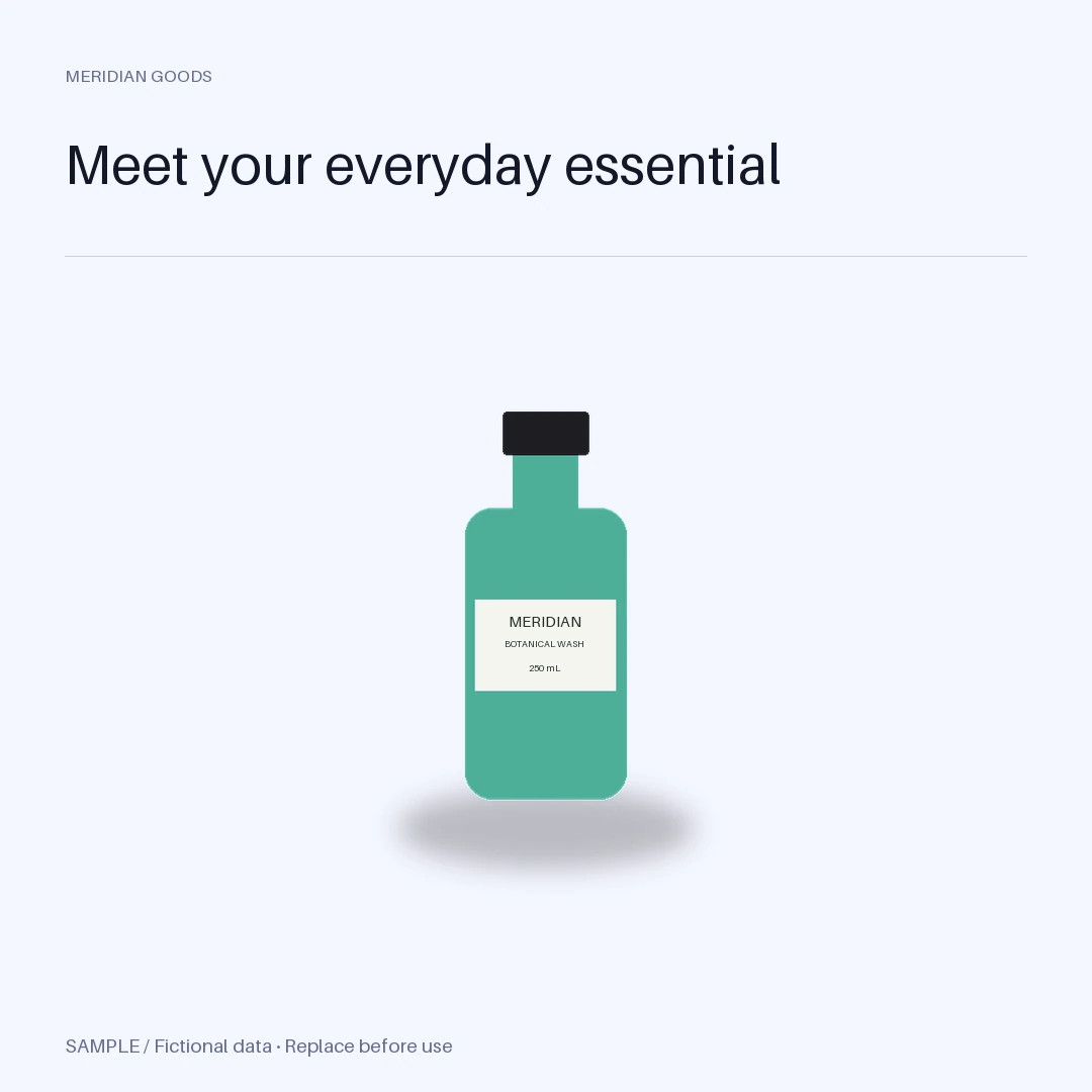 Detail Close-Up Layout: editable product with synthetic content