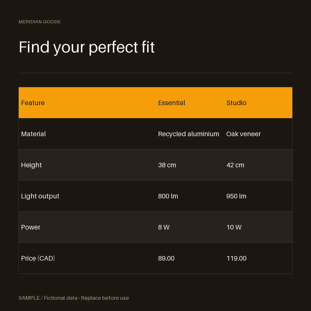 Dimensions and Size Guide: alternate brand palette 2