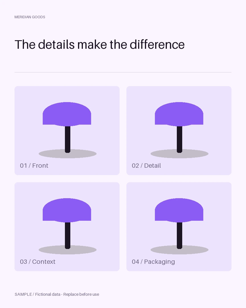 Collection Poster: editable grid with synthetic content