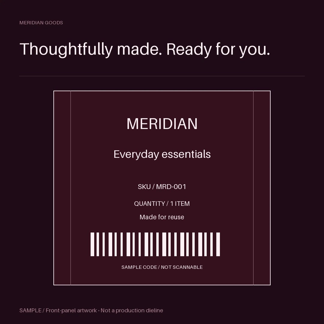 Shipping Label Panel: editable packaging with synthetic content