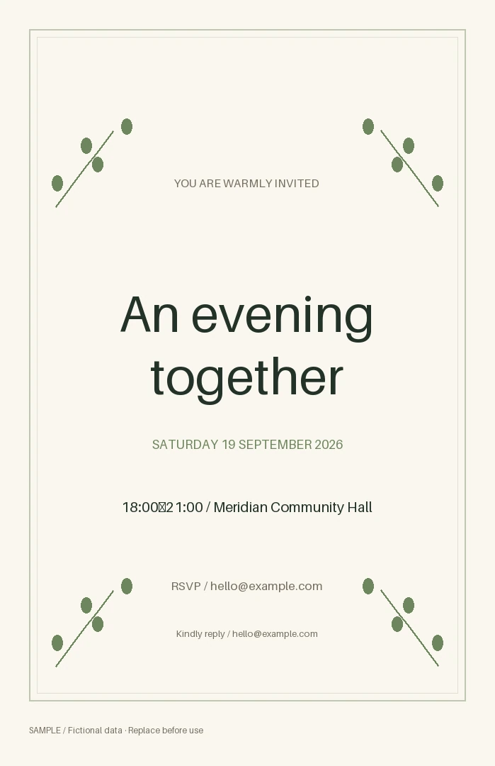 Event Poster: editable event with synthetic content