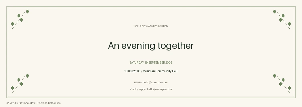 Event Ticket: editable event with synthetic content