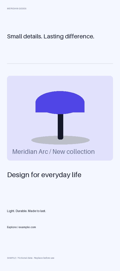 Rack Card: editable campaign with synthetic content