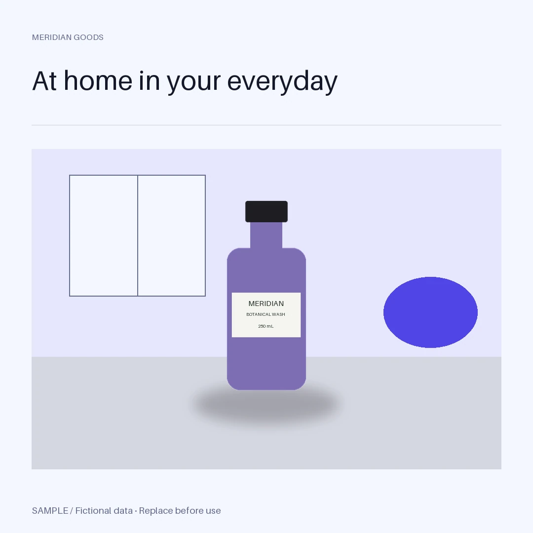 Bathroom Vanity Scene: editable lifestyle with synthetic content