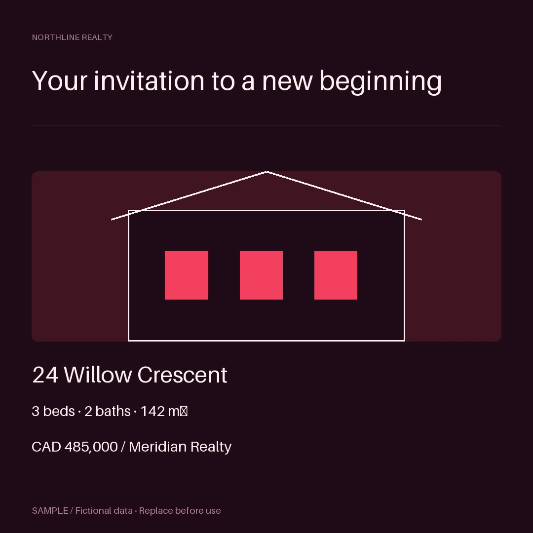 Open House Graphic: editable property with synthetic content