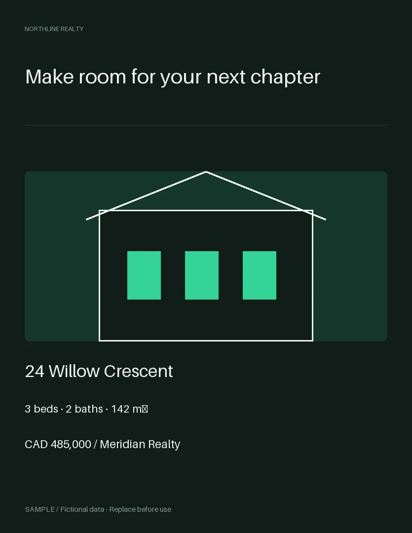 Property Feature Sheet Cover: alternate brand palette 3