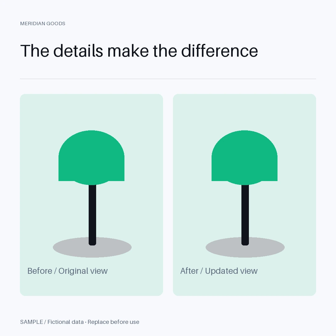 Renovation Before and After: editable grid with synthetic content