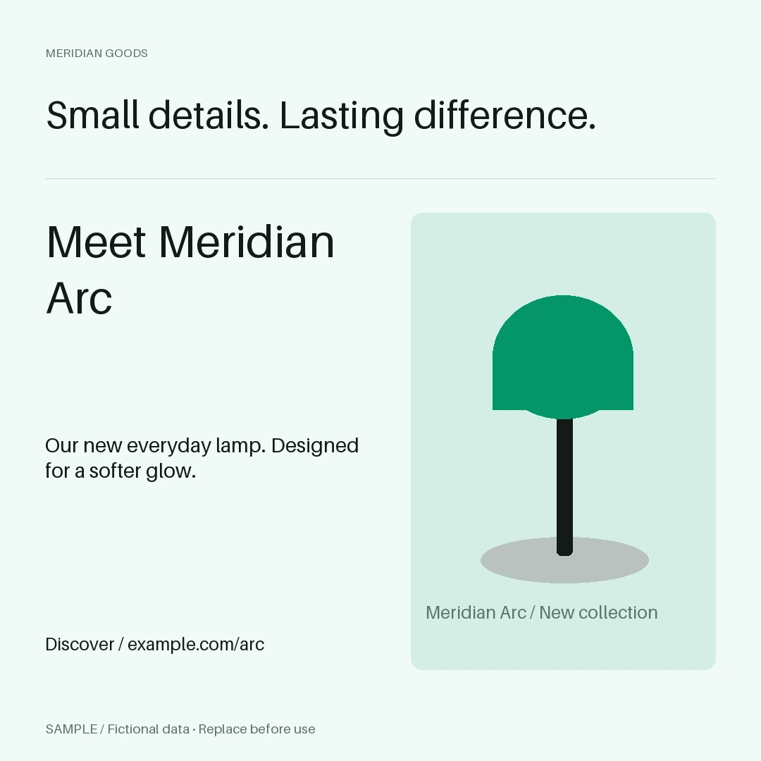 New Arrival Post: editable campaign with synthetic content