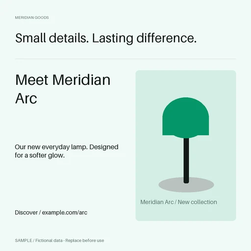 New Arrival Post template preview