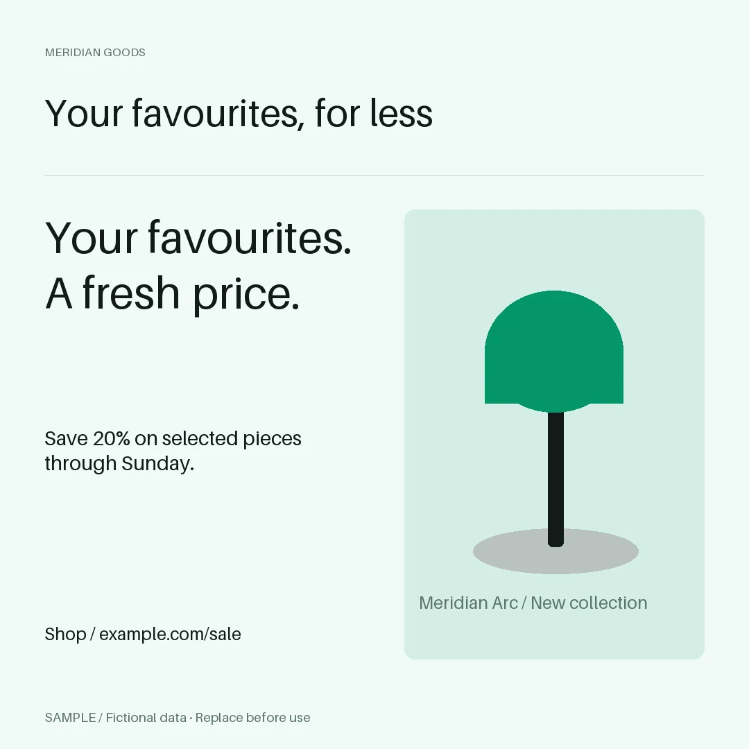 Sale Promotion Post: alternate brand palette 1