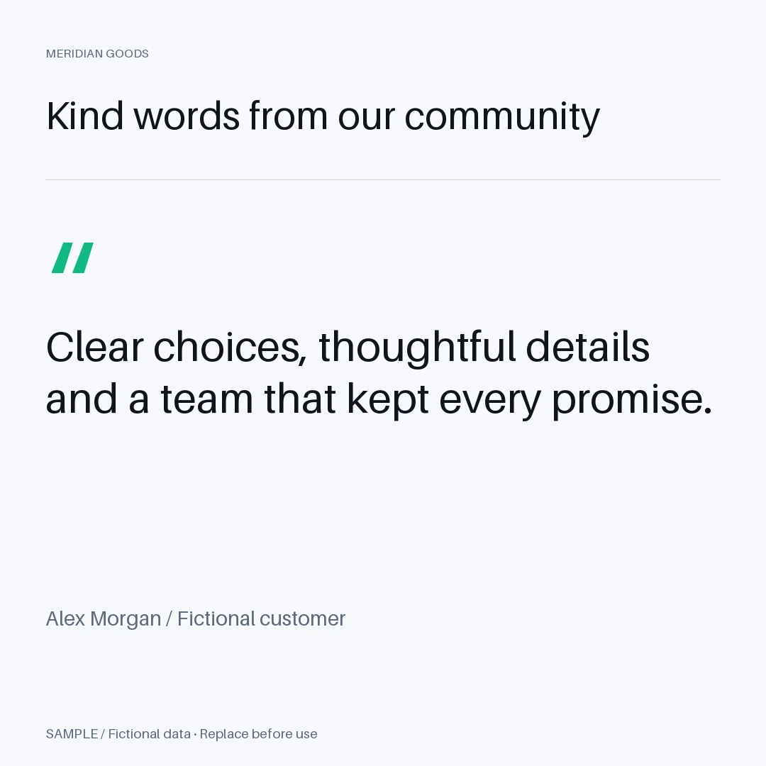Testimonial Post: editable quote with synthetic content
