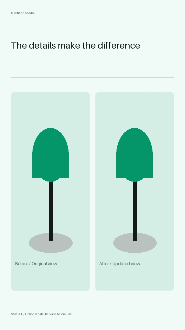 Vertical Before and After: editable grid with synthetic content