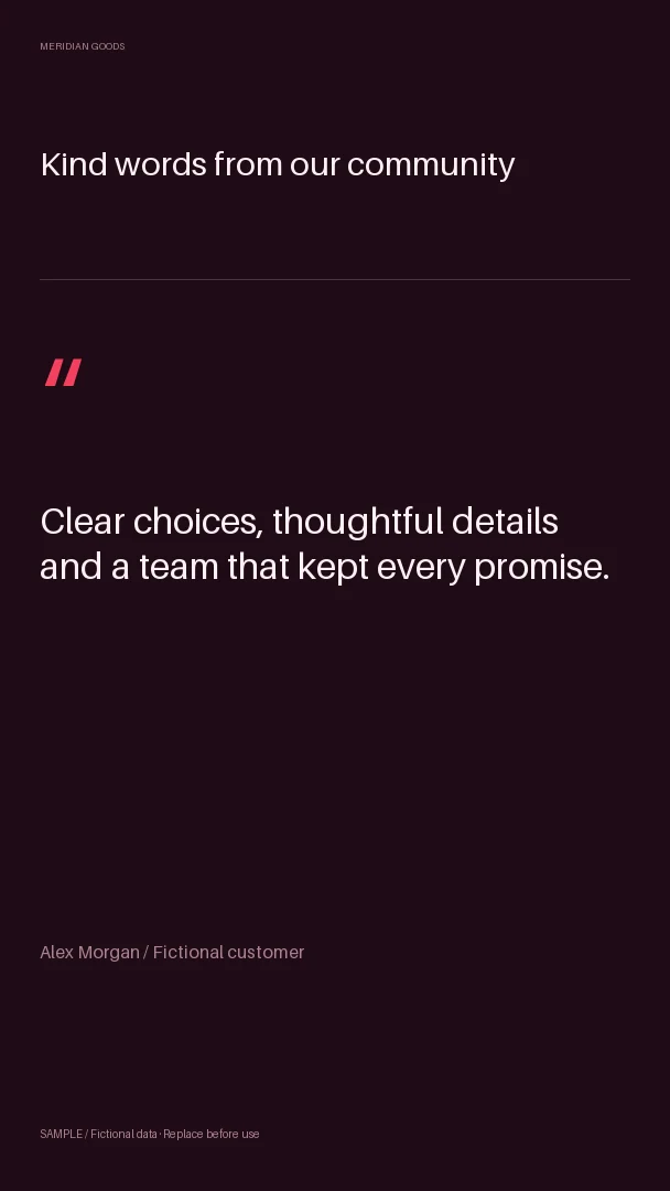 Vertical Testimonial: alternate brand palette 2