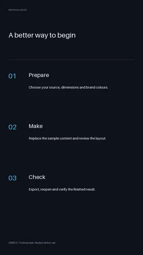 Vertical Tutorial Steps template preview
