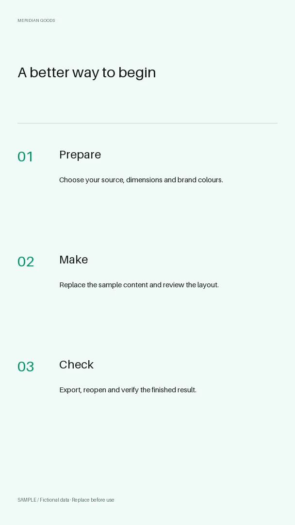 Vertical Tutorial Steps: alternate brand palette 1