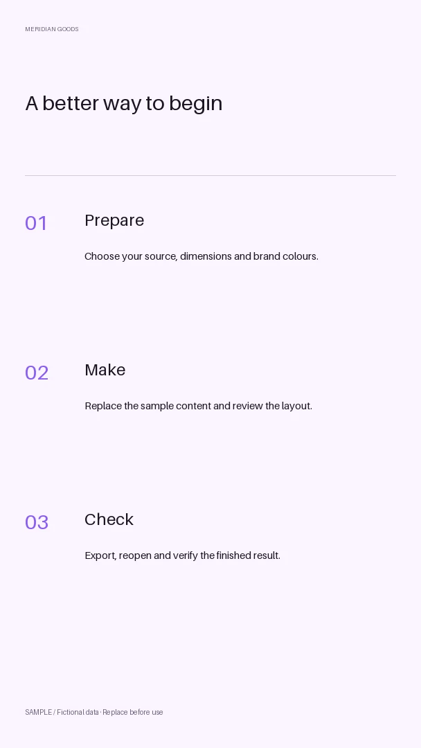 Vertical Tutorial Steps: alternate brand palette 3