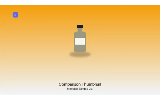 Comparison Thumbnail visual template preview with fictional Meridian sample product