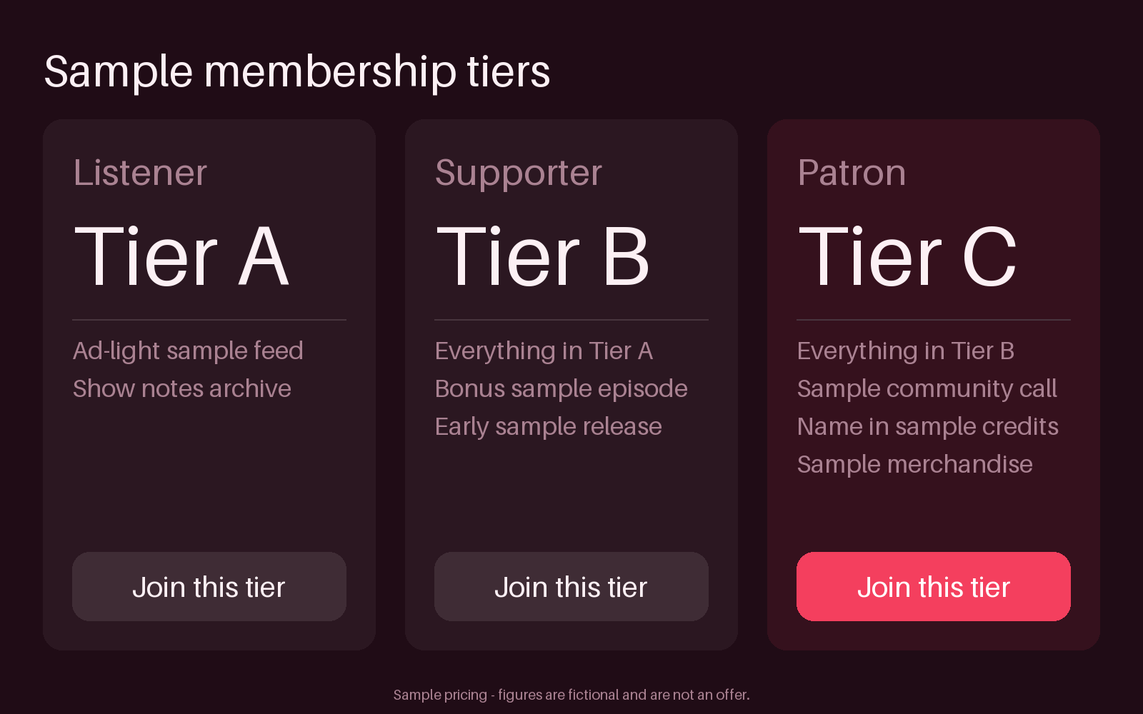 Show Membership Tiers canonical preview